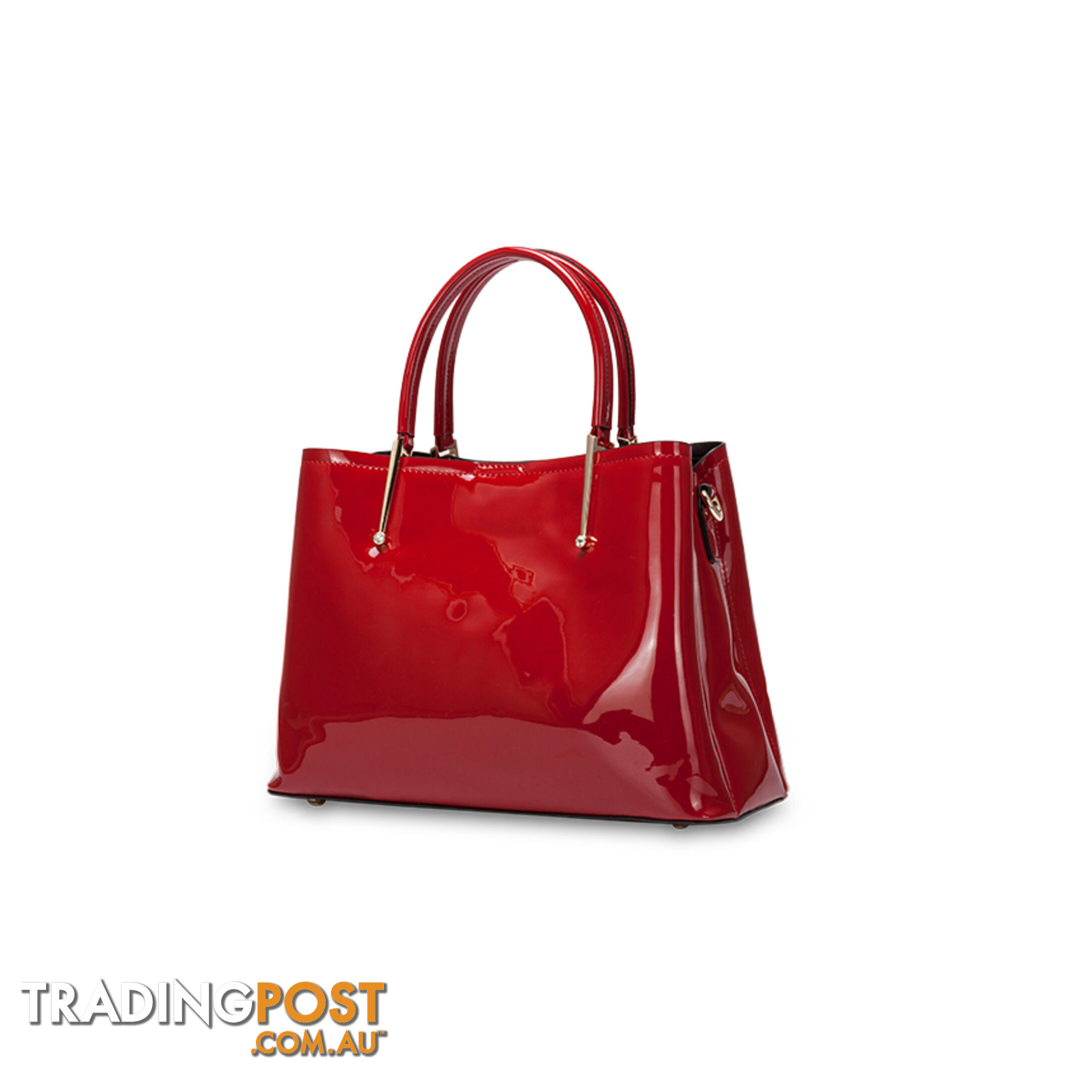 FEDELLA Red Patent Faux Leather  Womens Handbag