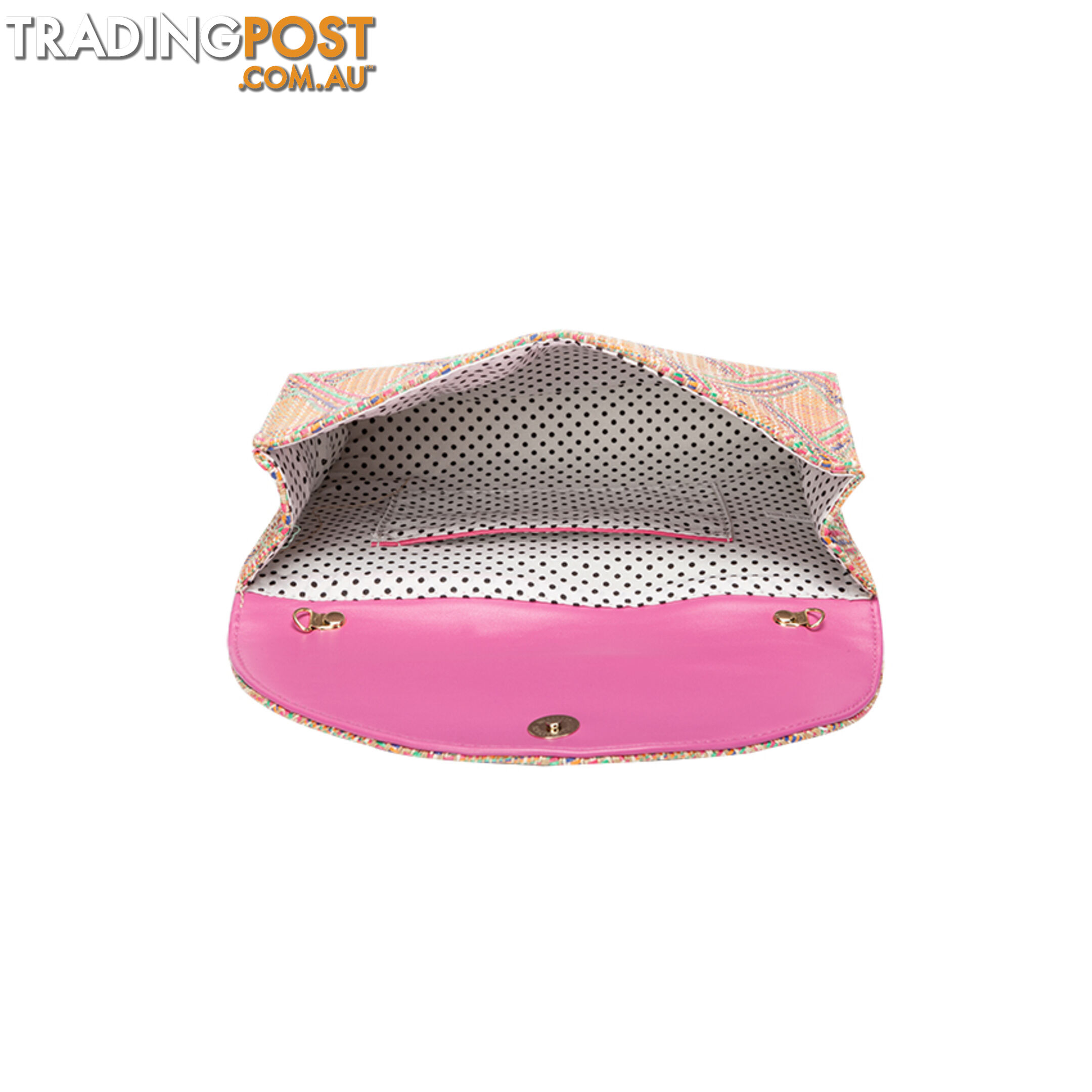 TAYLOR Pink Woven Summer Clutch