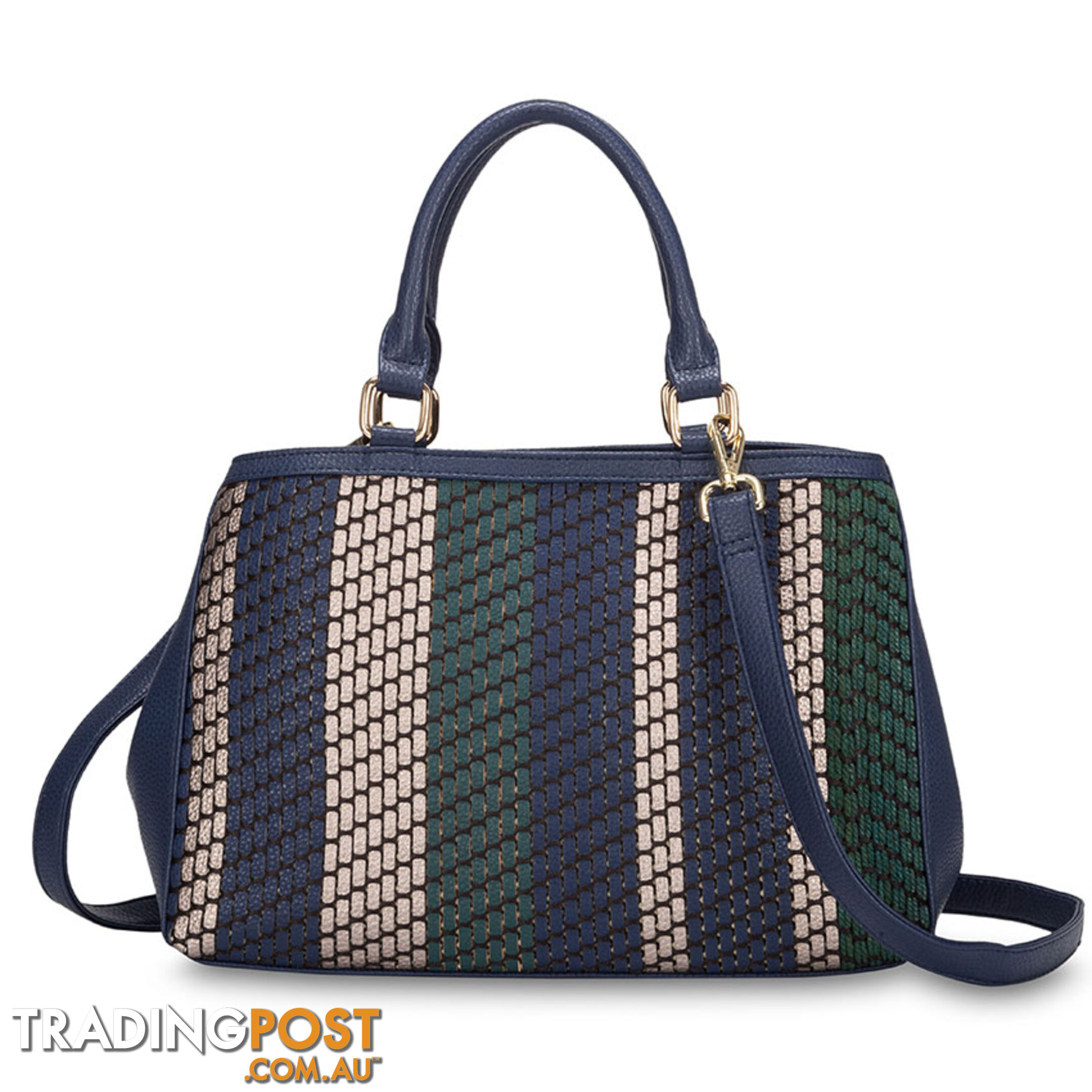 SPENCER Navy Faux Leather Womens Handbag