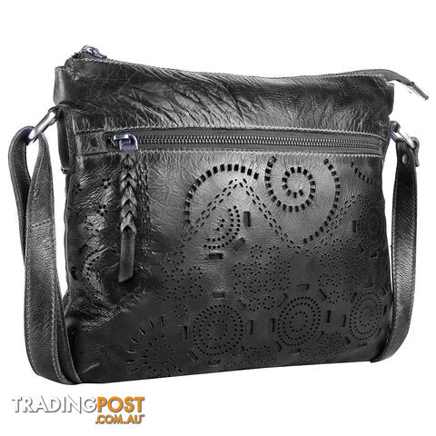 BALLARD Black Genuine Leather  Womens Crossbody Bag