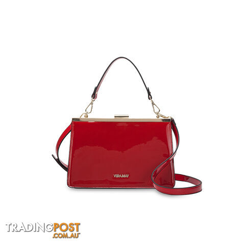 MODESTO Red Patent Faux Leather Womens Satchel Bag