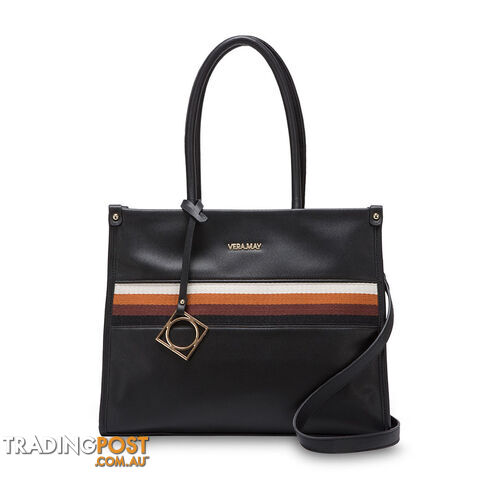 TEGAN Black Faux Leather Womens Handbag