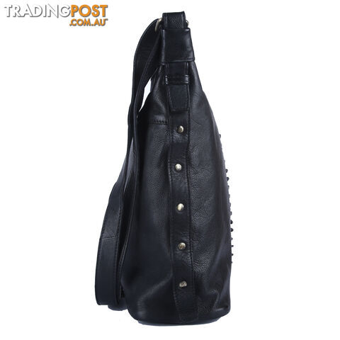 BLAZE Black Genuine Leather Womens Handbag