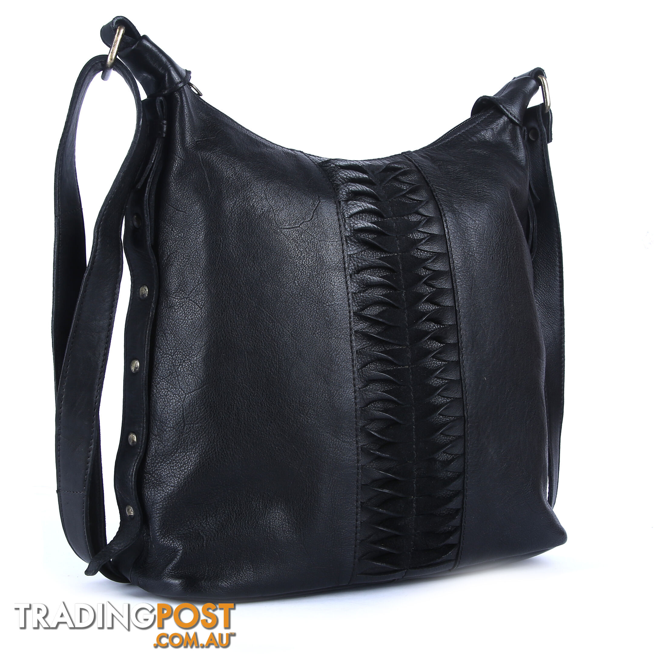 BLAZE Black Genuine Leather Womens Handbag