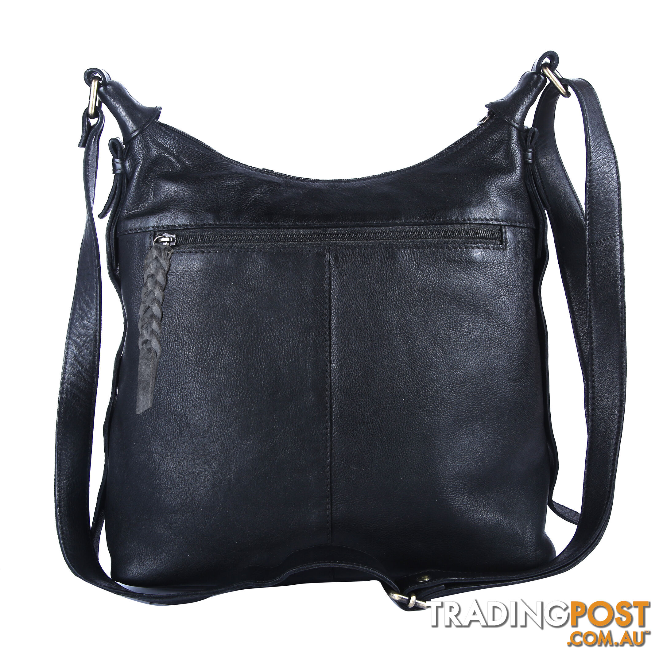 BLAZE Black Genuine Leather Womens Handbag