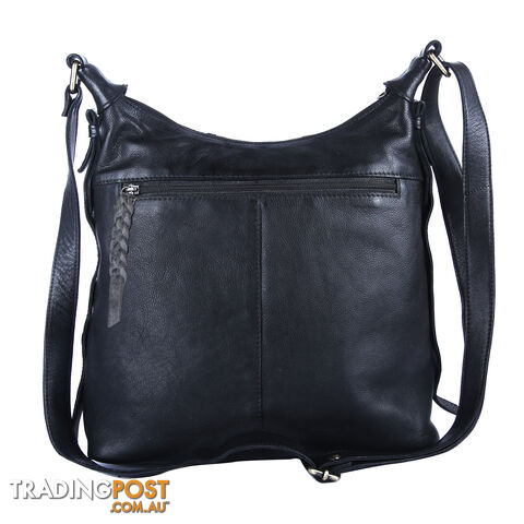 BLAZE Black Genuine Leather Womens Handbag