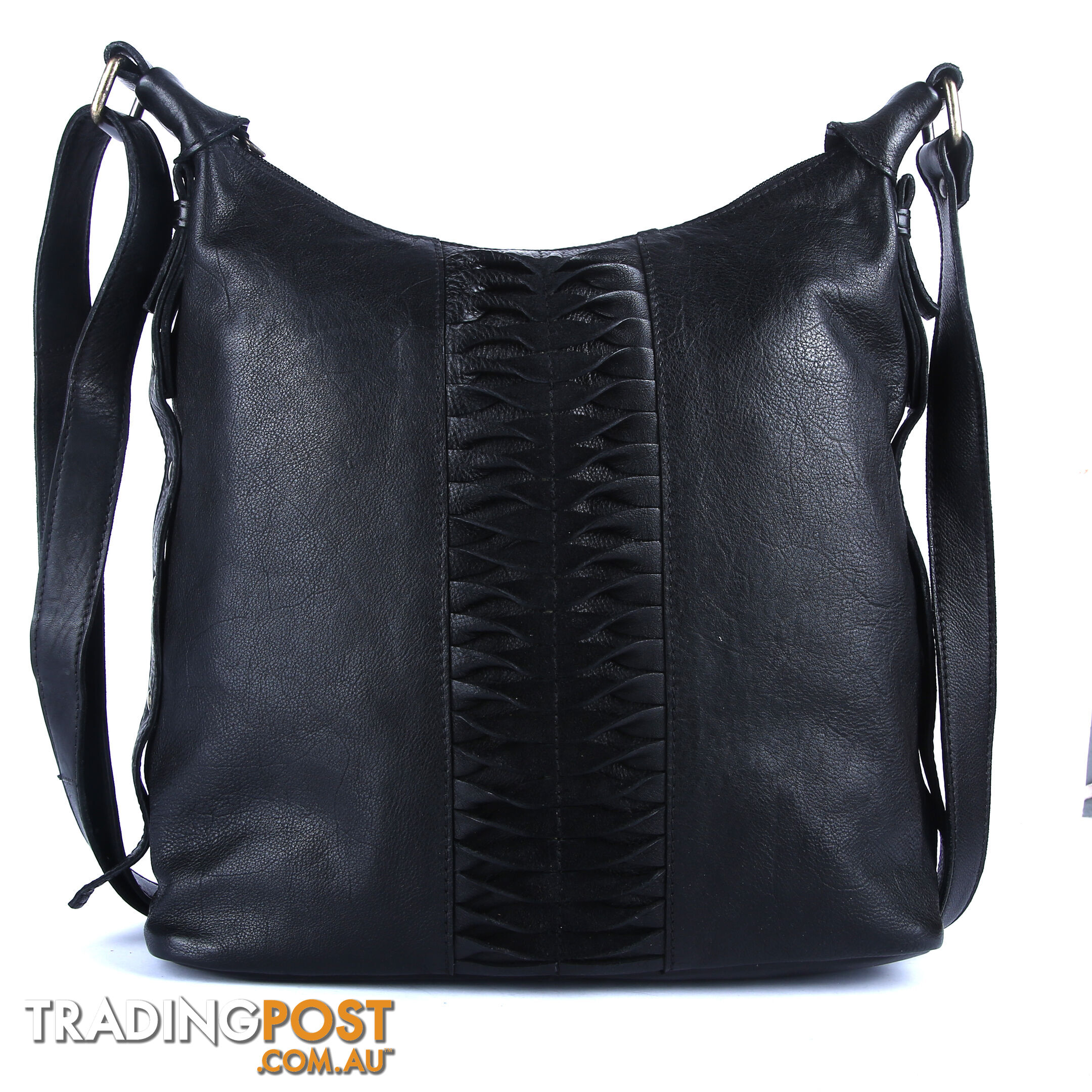 BLAZE Black Genuine Leather Womens Handbag