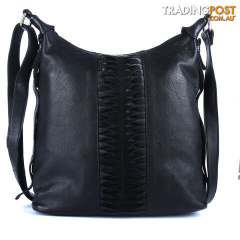 BLAZE Black Genuine Leather Womens Handbag