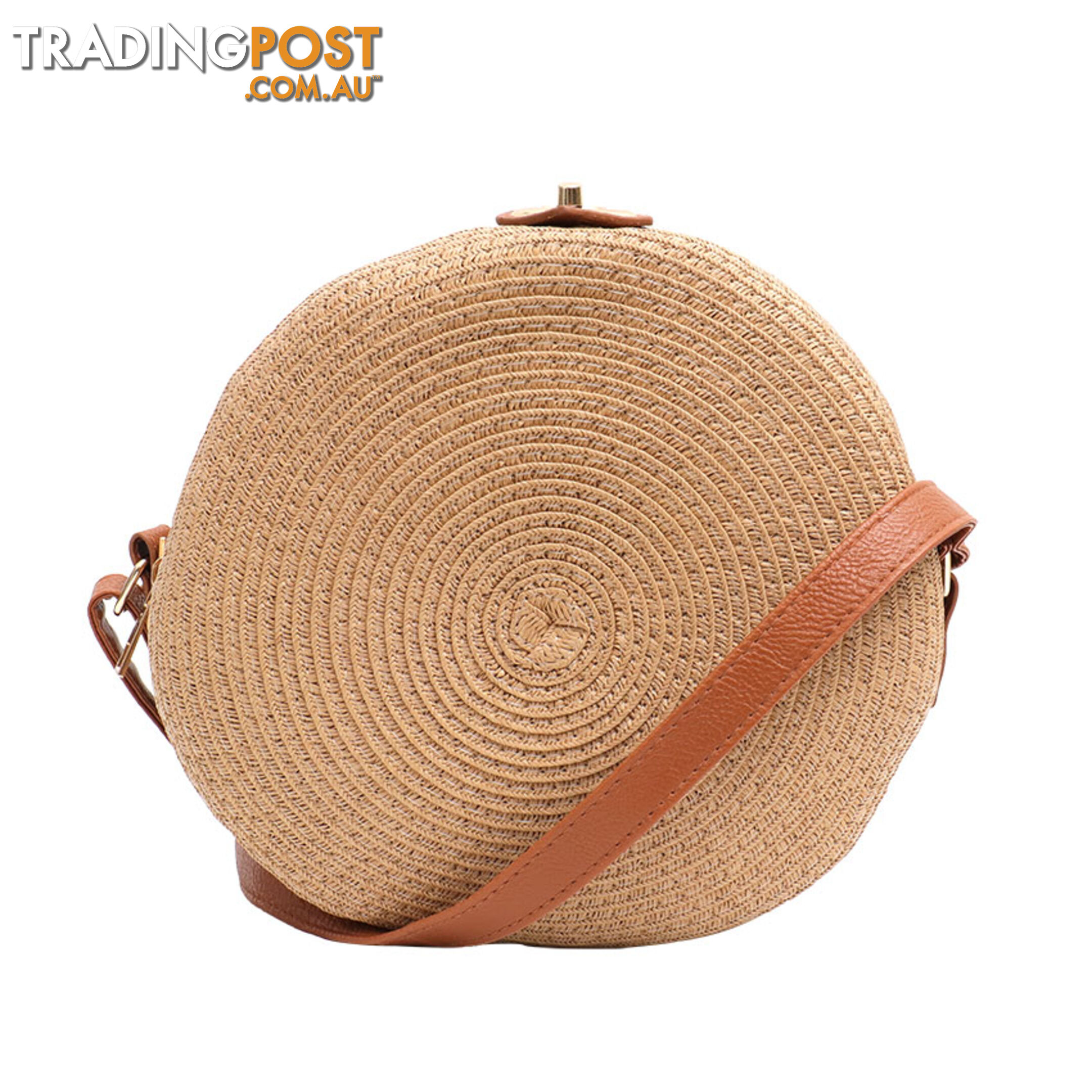 LOVELY NATURAL WOMEN'S ROUND SUMMER BEACH BAG