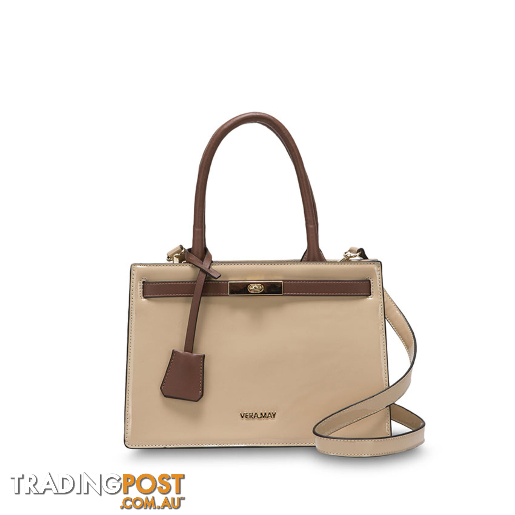 BLAKE Natural Patent Luxe Designer Womens Handbag