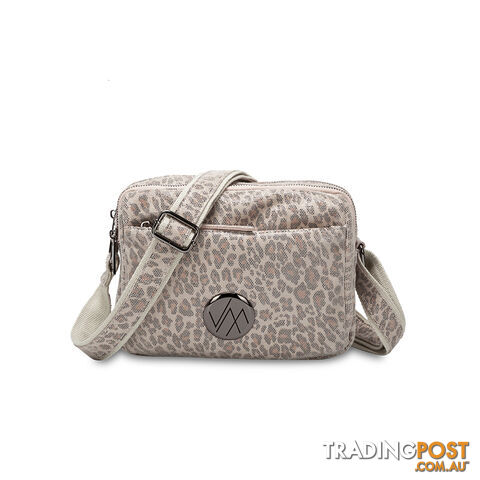 BAMBINA Natural Leopard Genuine Leather  Crossbody Handbag