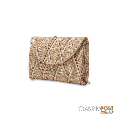 TAYLOR Natural Beige Woven Summer Clutch