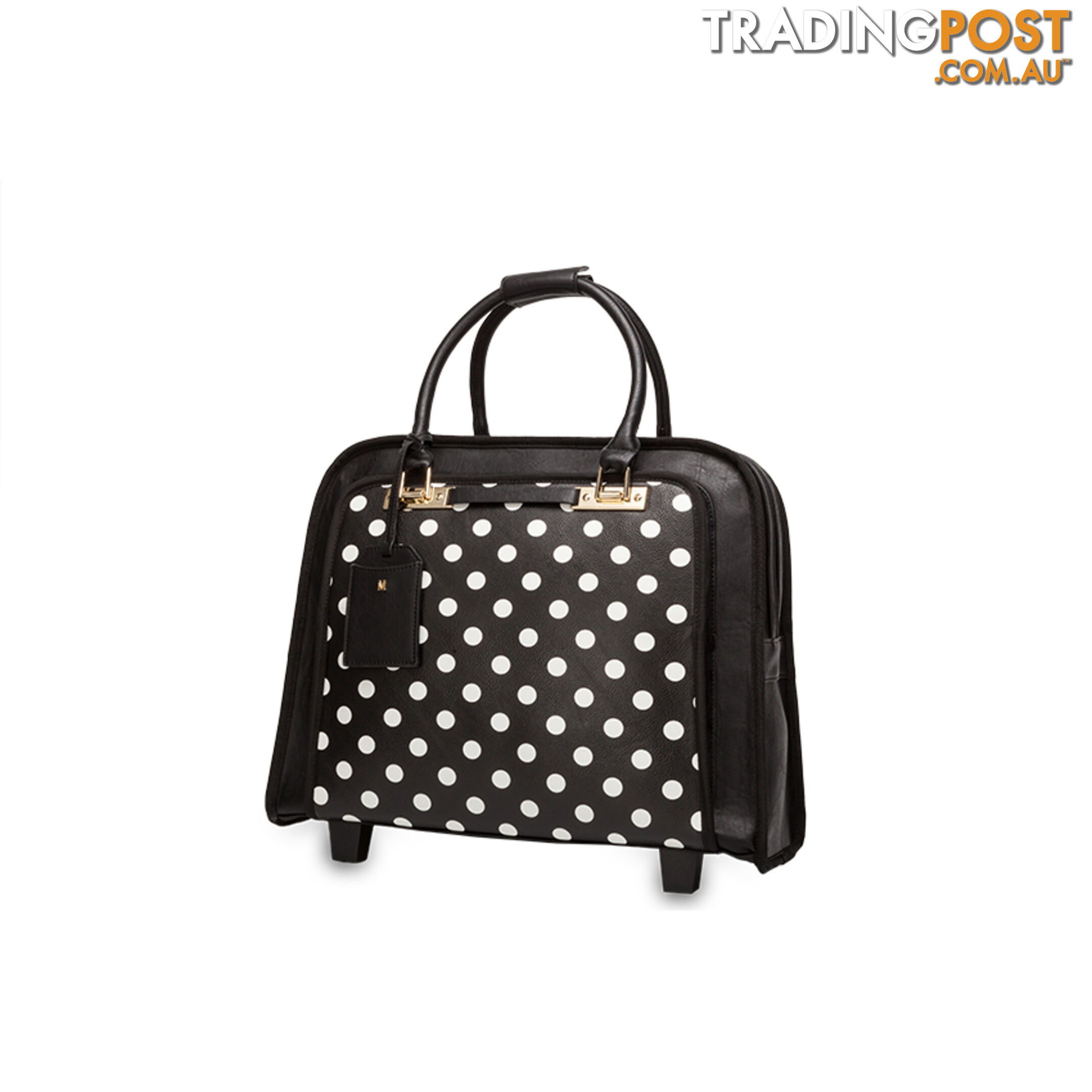 BARLETTA Black Polka Dot Travel Bag