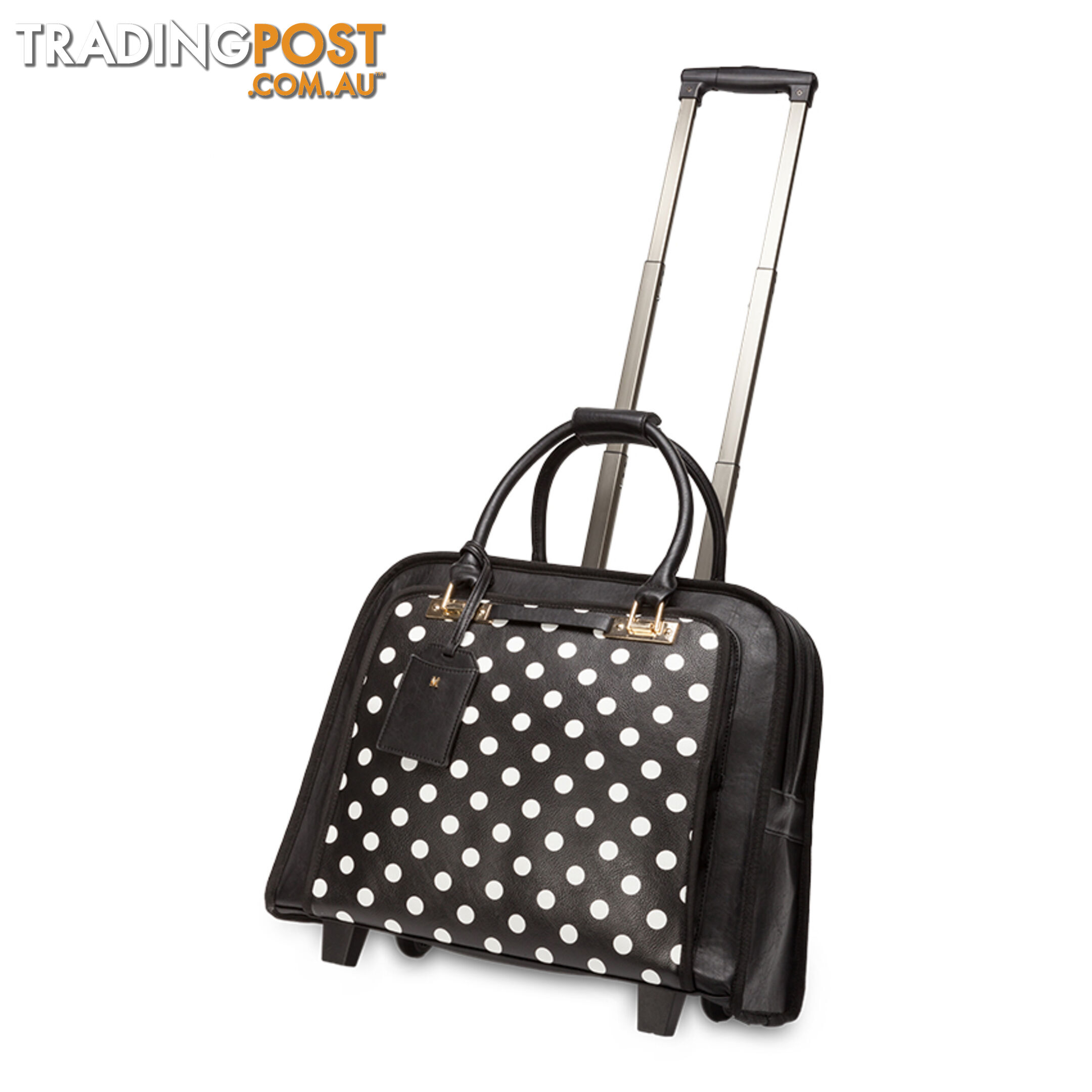 BARLETTA Black Polka Dot Travel Bag