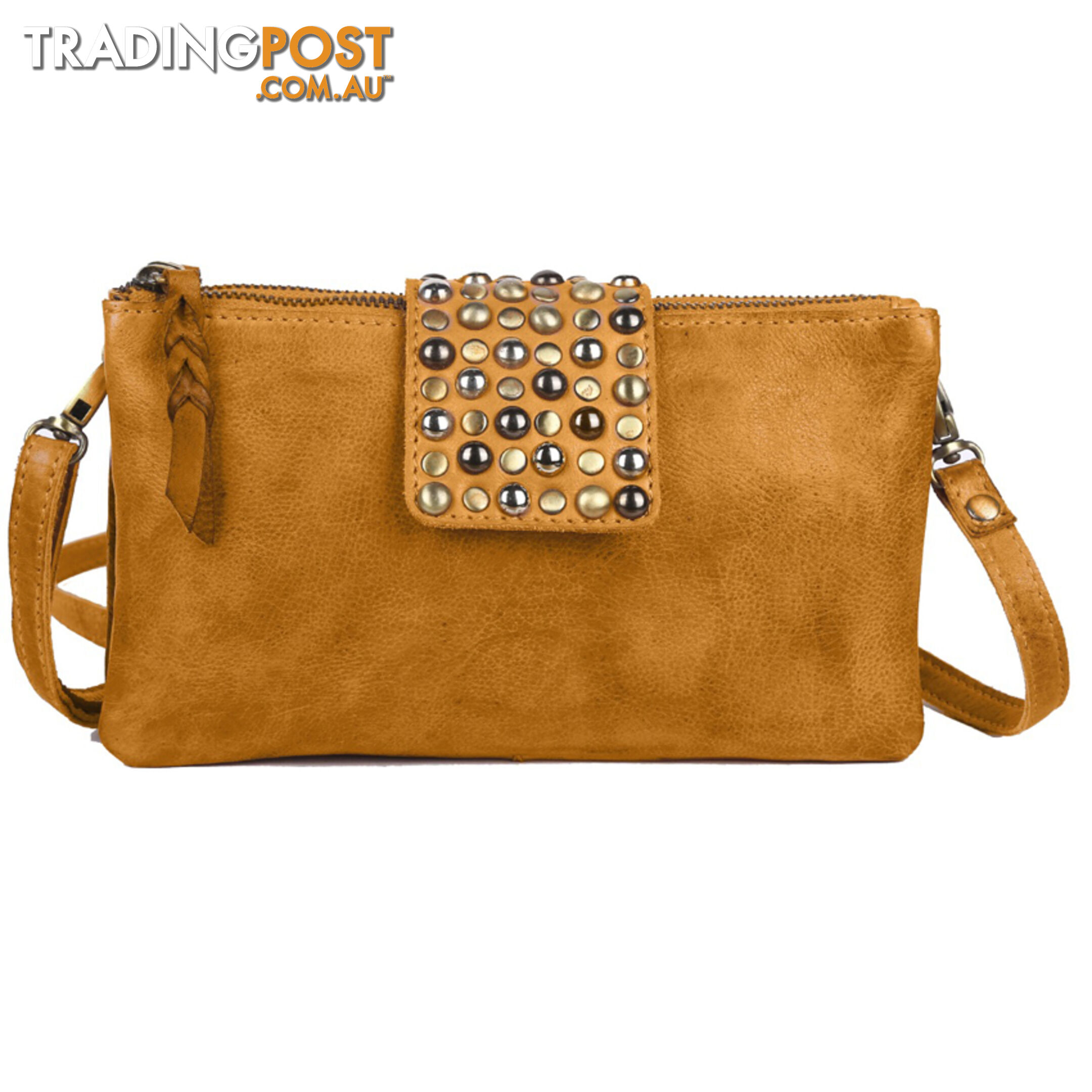 WALDEN MUSTARD GENUINE LEATHER LADIES HANDBAG