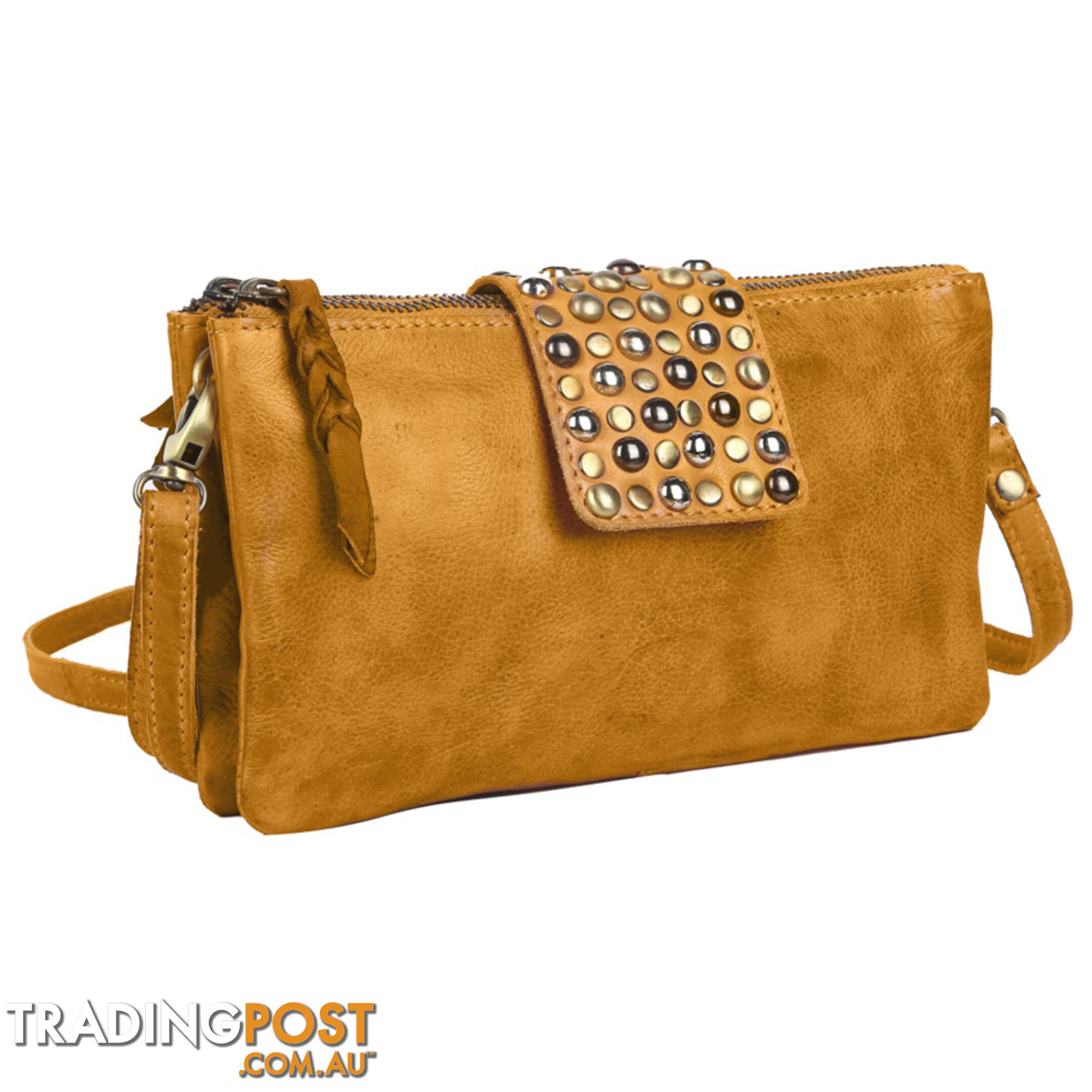 WALDEN MUSTARD GENUINE LEATHER LADIES HANDBAG