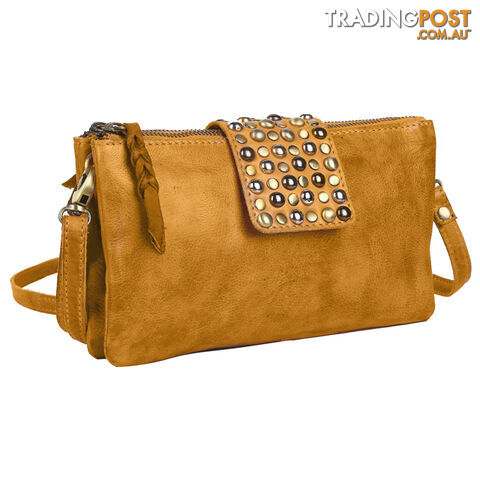 WALDEN MUSTARD GENUINE LEATHER LADIES HANDBAG