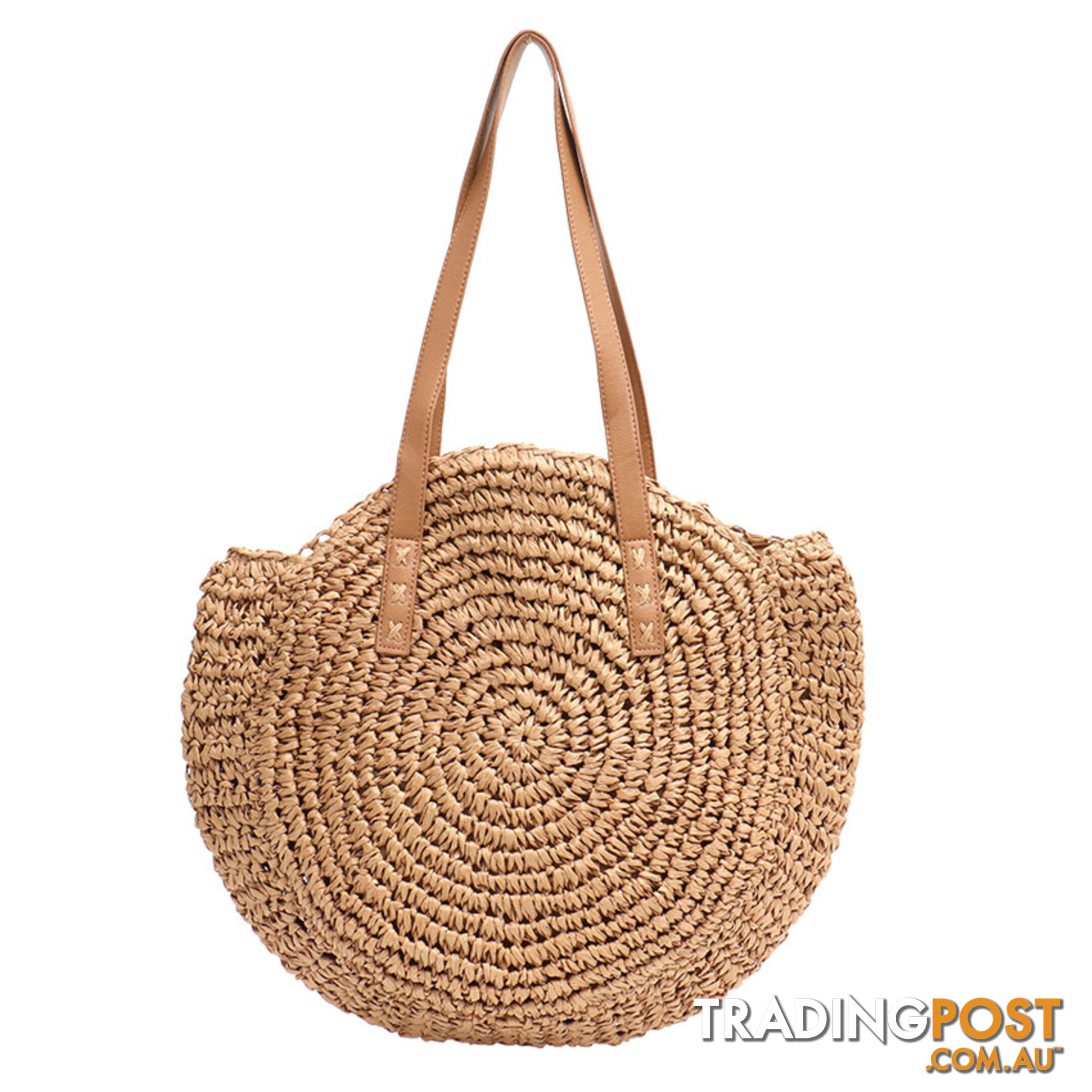 PETITE TAN ROUND SUMMER BEACH BAG