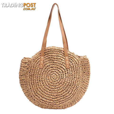 PETITE TAN ROUND SUMMER BEACH BAG