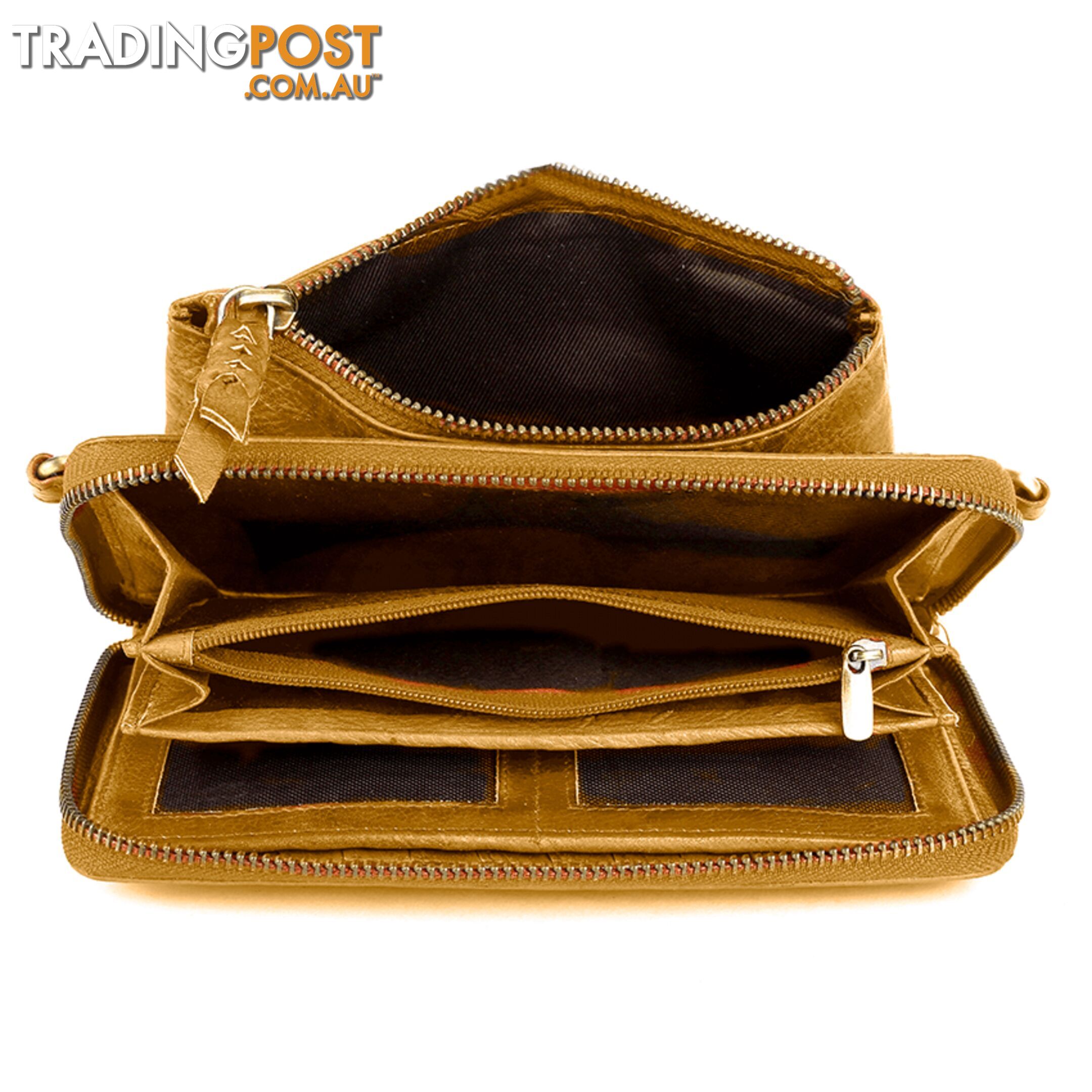 WADE MUSTARD GENUINE LEATHER LARGE WALLET