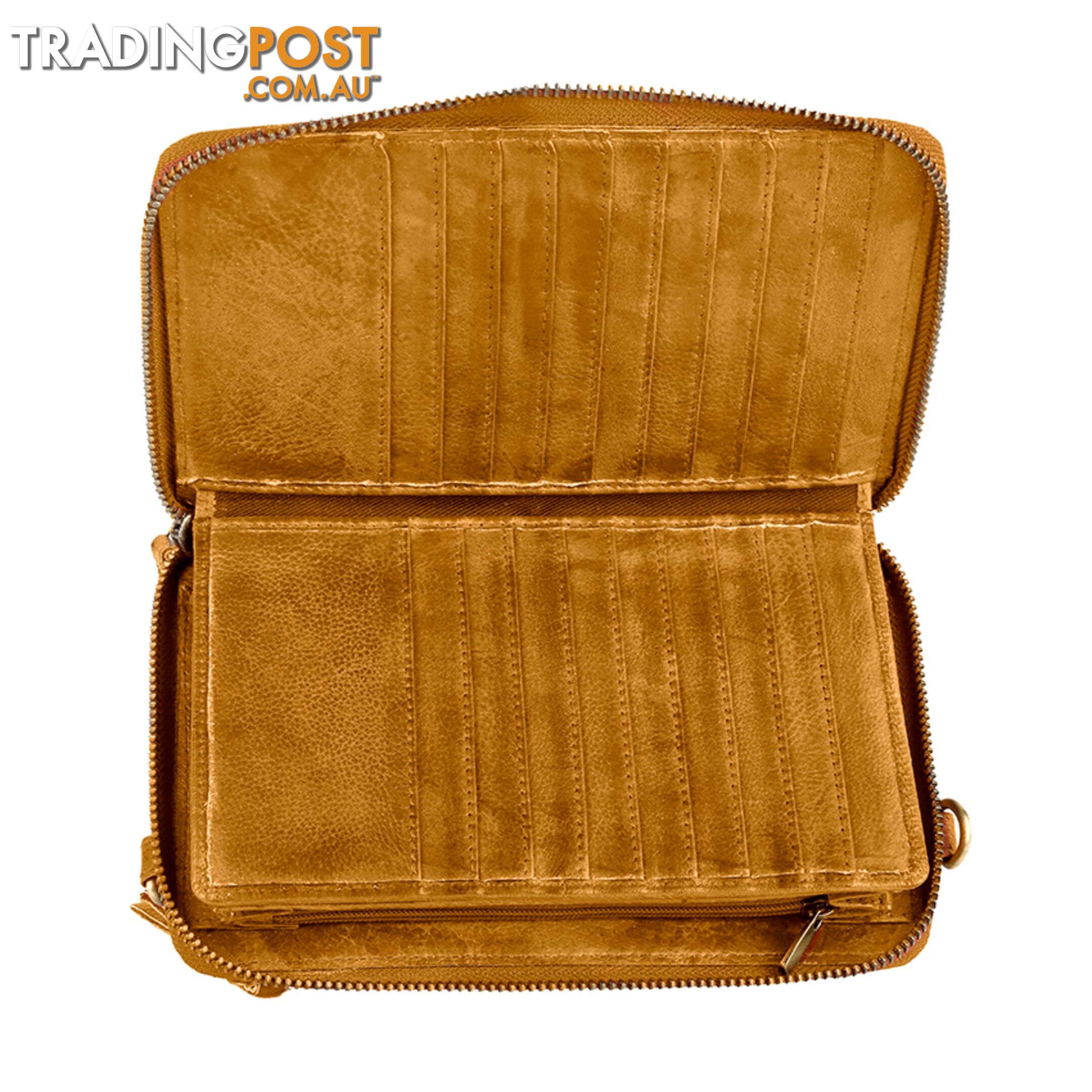 WADE MUSTARD GENUINE LEATHER LARGE WALLET