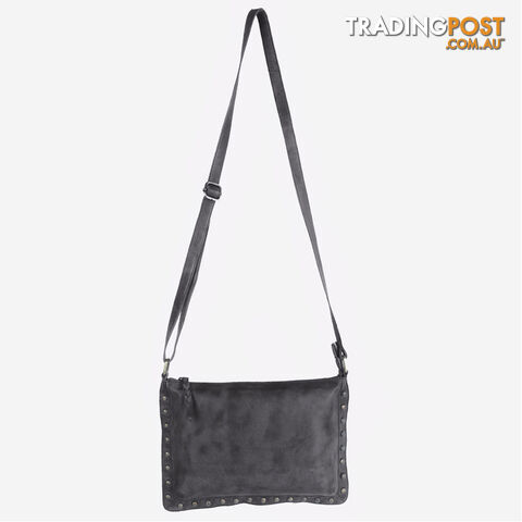 WILD DARK GREY GENUINE LEATHER LADIES HANDBAG