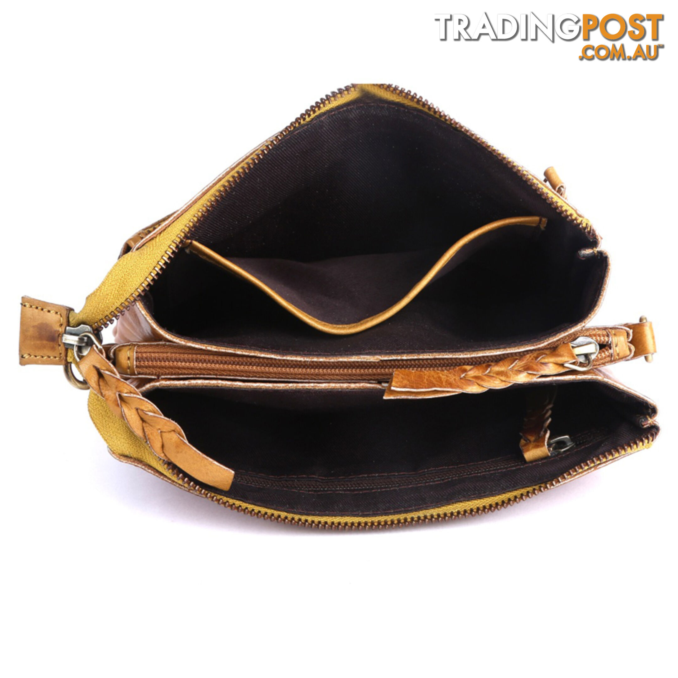 WATKINS MUSTARD GENUINE LEATHER LADIES HANDBAG