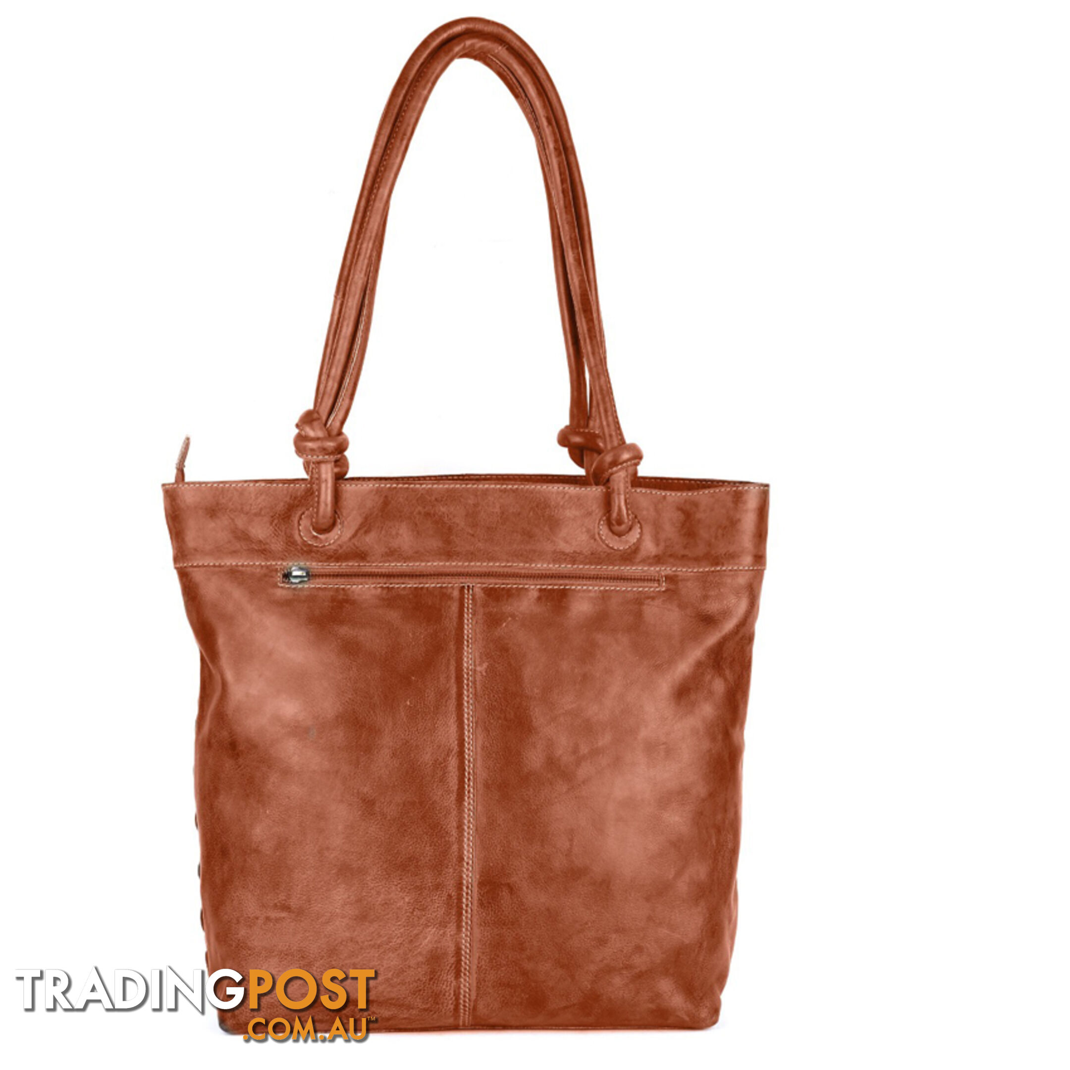 WILEY TAN GENUINE LEATHER OVERSIZE LADIES HANDBAG