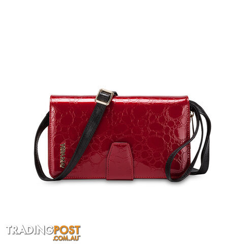 LW3B Red Patent Genuine Leather Wallet Purse Organiser