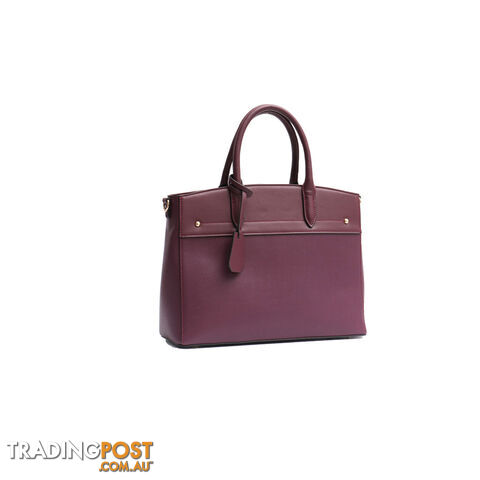 AMELIE PLUM VEGAN LEATHER LADIES WORK HANDBAG