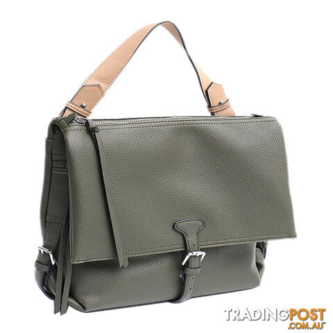 KERRY KHAKI VEGAN LEATHER LADIES HANDBAG