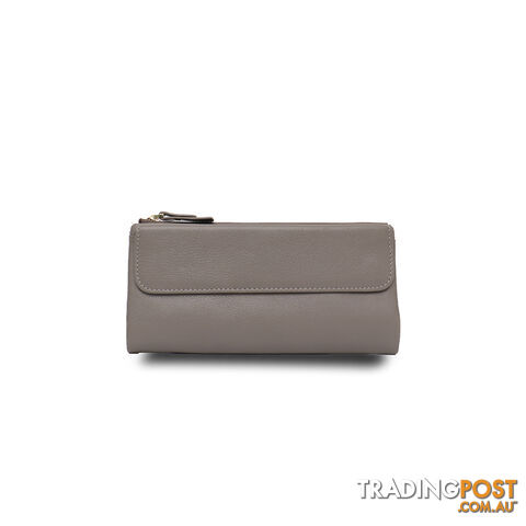 POPPY Light Natural Grey Genuine Leather Wallet