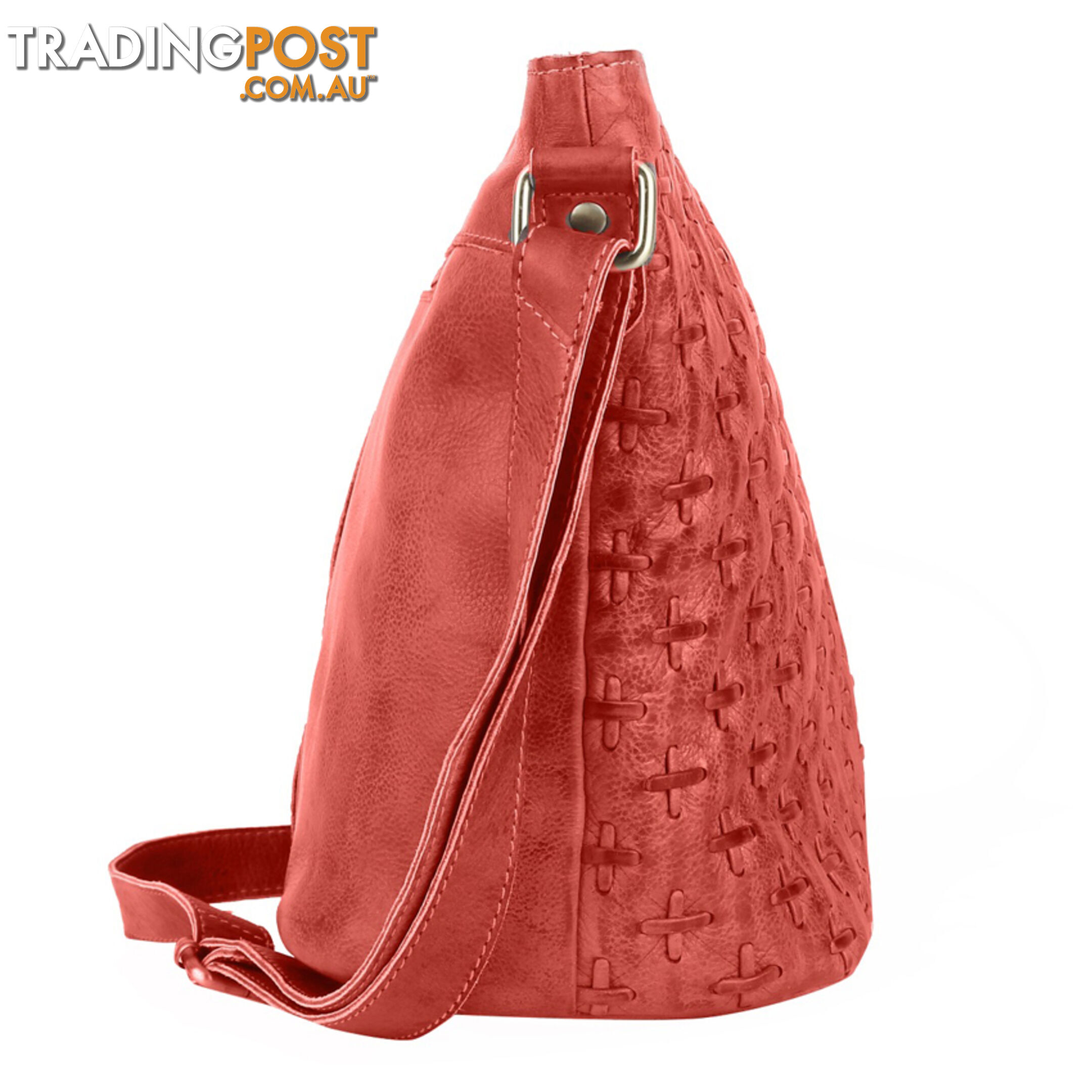 WEBSTER BURNT RED GENUINE LEATHER LADIES HANDBAG