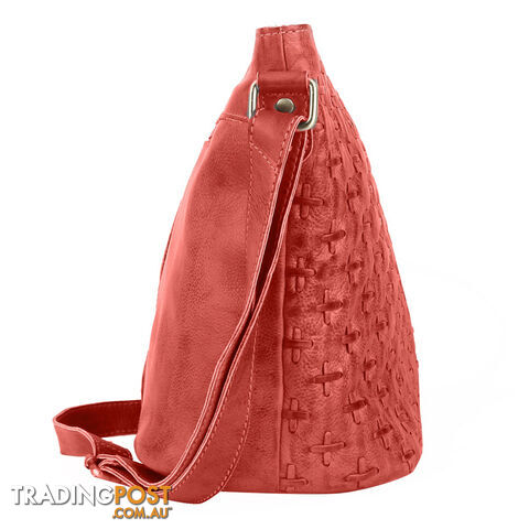 WEBSTER BURNT RED GENUINE LEATHER LADIES HANDBAG