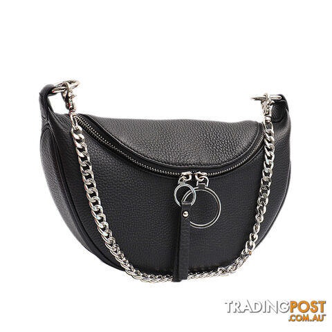 CANDACE BLACK GENUINE LEATHER LADIES HANDBAG