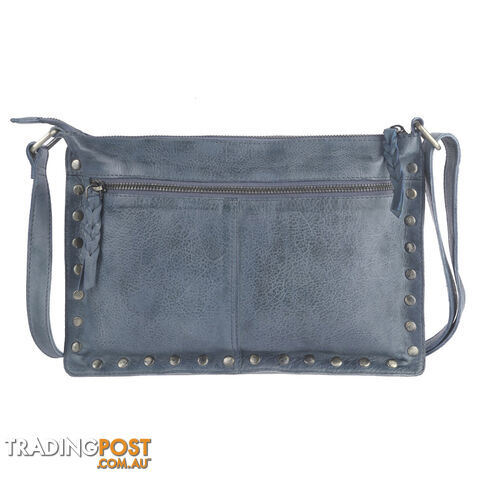 WILD LIGHT BLUE GENUINE LEATHER LADIES HANDBAG