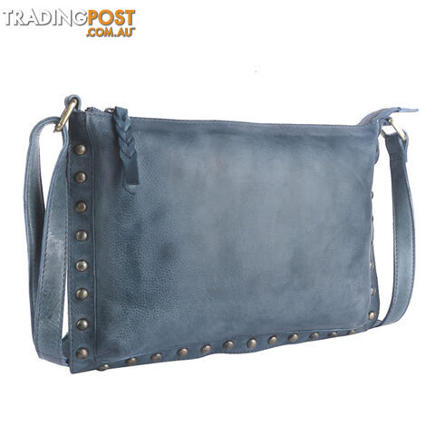 WILD LIGHT BLUE GENUINE LEATHER LADIES HANDBAG