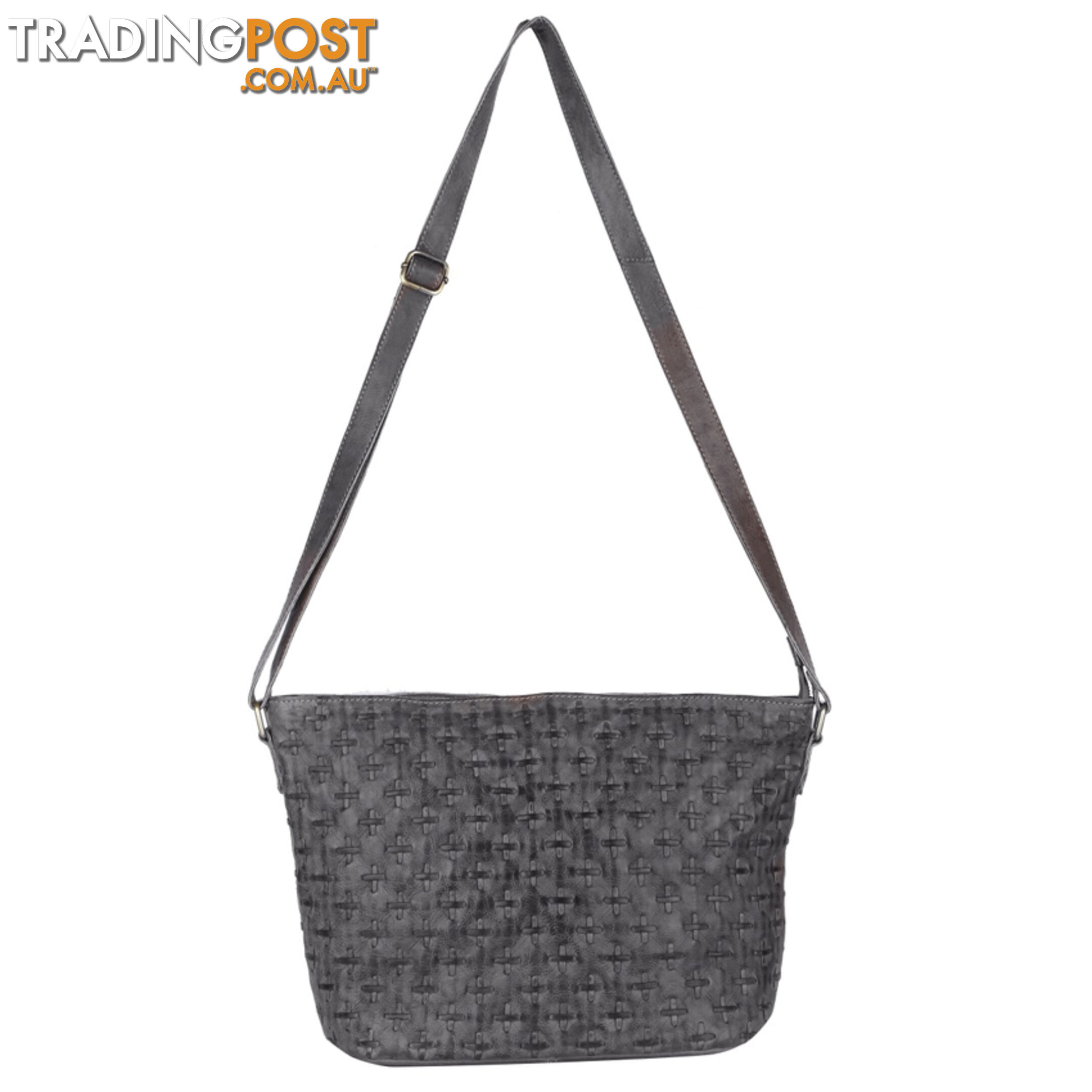 WEBSTER DARK GREY GENUINE LEATHER LADIES HANDBAG