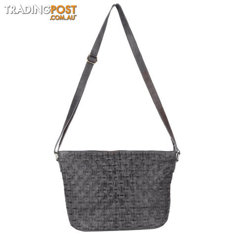 WEBSTER DARK GREY GENUINE LEATHER LADIES HANDBAG