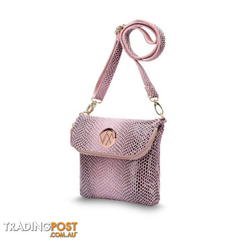 KRUISE Pink Genuine Leather Women Crossbody Handbag