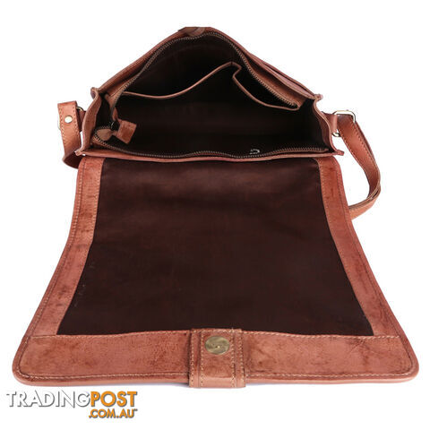 WINDSOR TAN GENUINE LEATHER SATCHEL BAG - photo 2 of 7