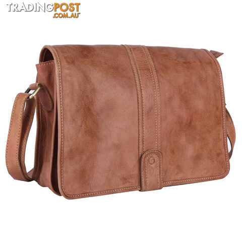 WINDSOR TAN GENUINE LEATHER SATCHEL BAG - photo 3 of 7