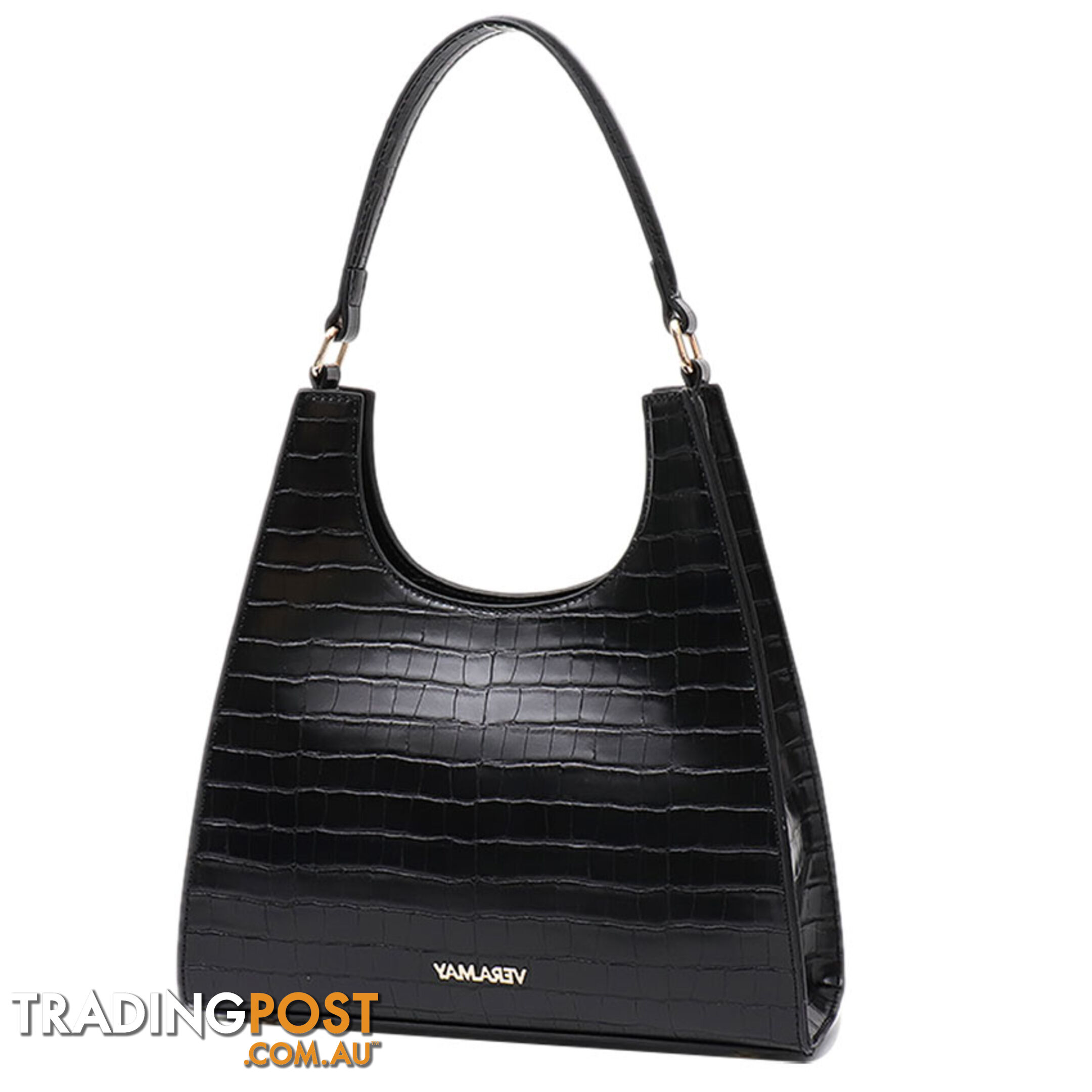 ASHLEY BLACK FAUX LEATHER WOMENS HANDBAG