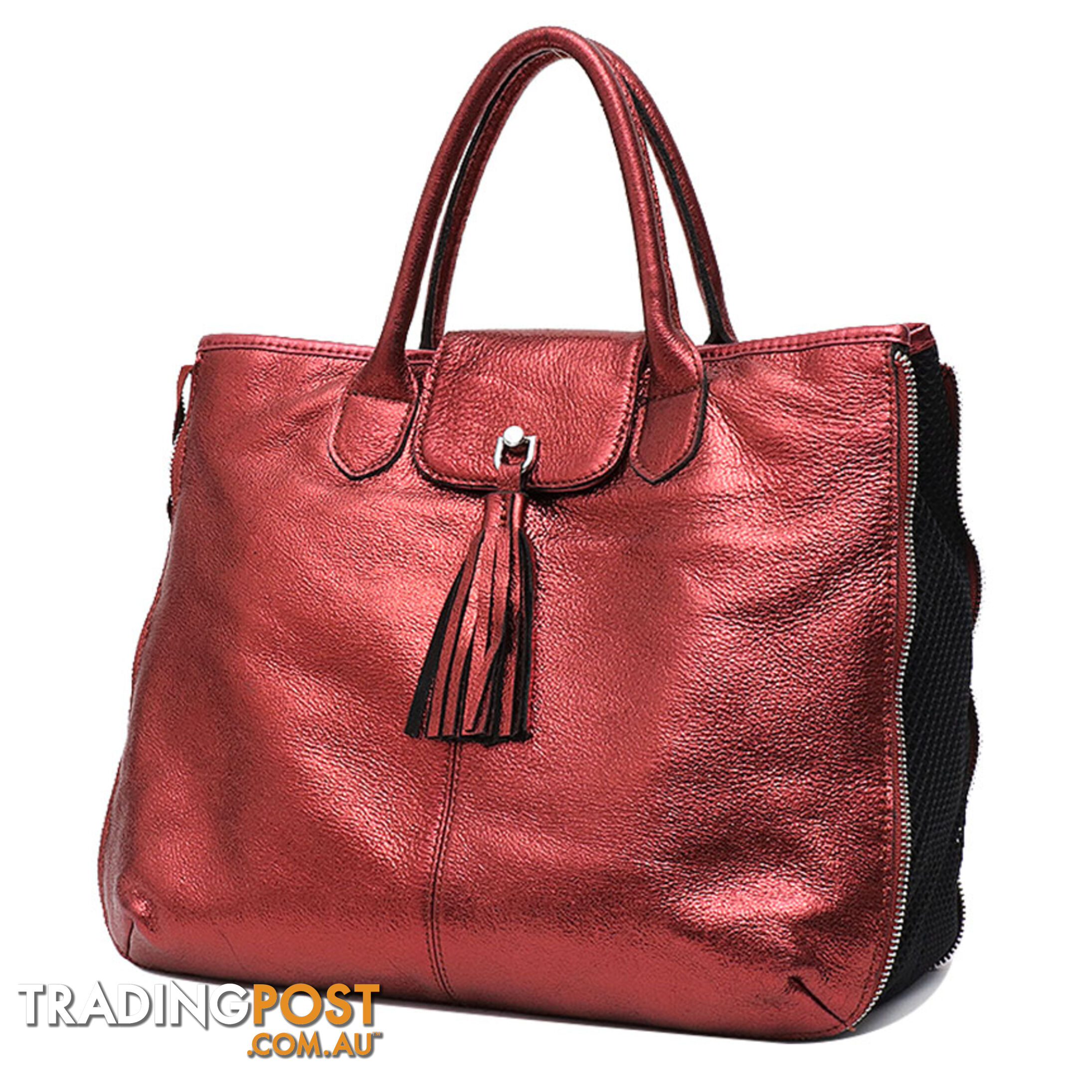 DARLING RED  LEATHER WOMENS SOFT HANDBAG