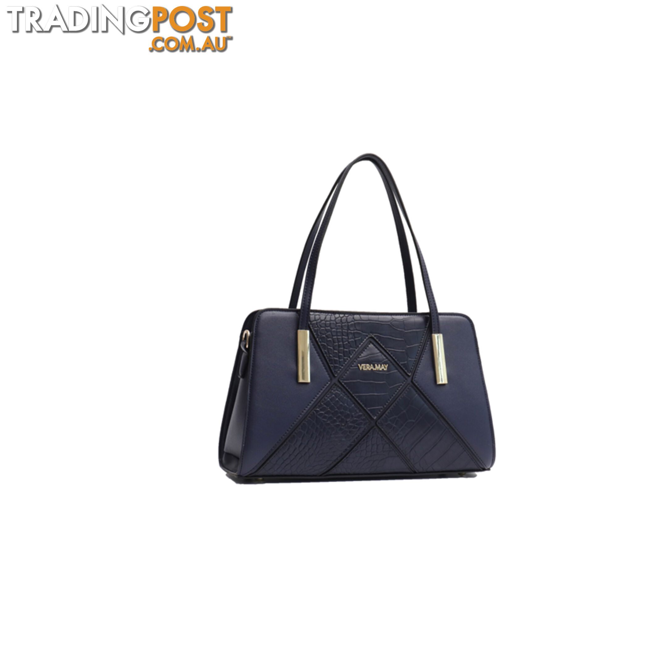 SHANNON NAVY VEGAN LEATHER LADIES HANDBAG