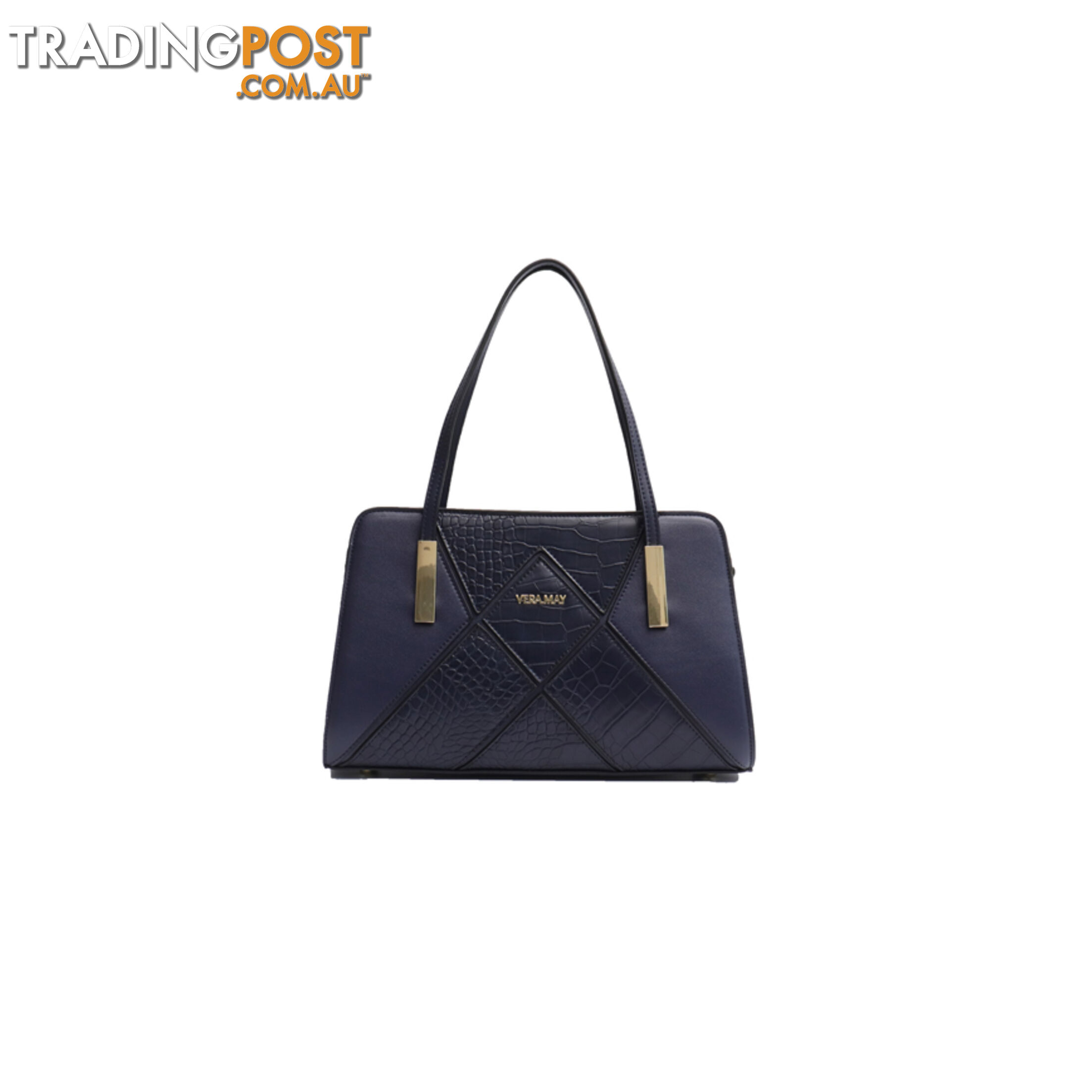 SHANNON NAVY VEGAN LEATHER LADIES HANDBAG