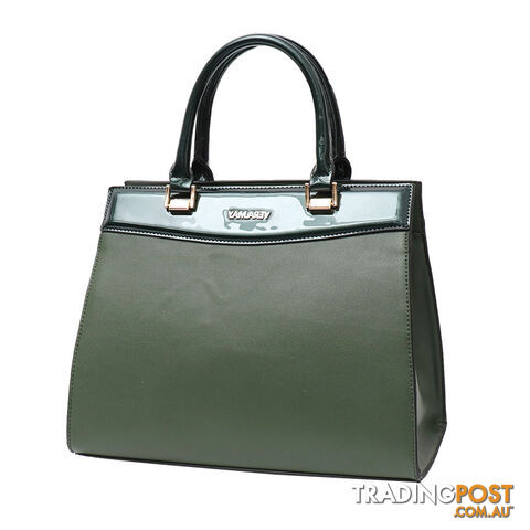 AMANDA TEAL GREEN FAUX LEATHER PATENT WOMENS HANDBAG