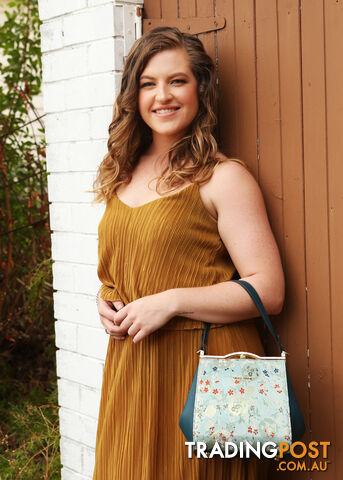 Alice Teal Floral Frame Vintage Womens Handbag - photo 4 of 4