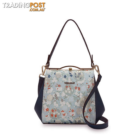 Alice Teal Floral Frame Vintage Womens Handbag