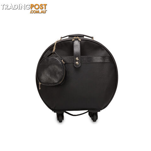 TERAMO BLACK ROUNDED TRAVEL OVERNIGHT BAG